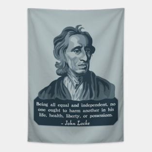 John Locke Portrait and Quote Tapestry