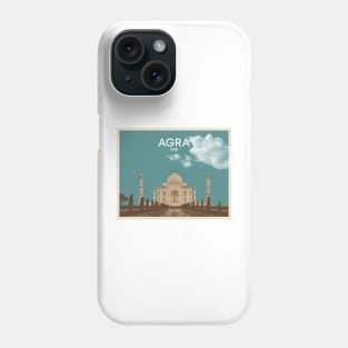 Taj Mahal Agra India Vintage Graphic Art Phone Case
