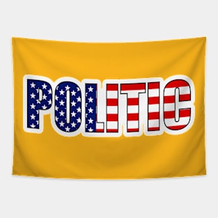 Word Politic American Flag Colors, Tapestry