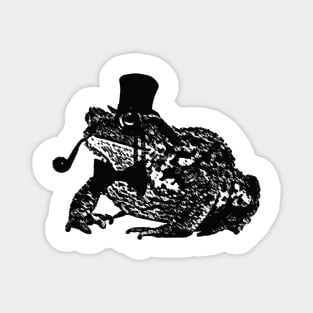 Dapper Toad Enterprise (Black and White / No Text) Magnet