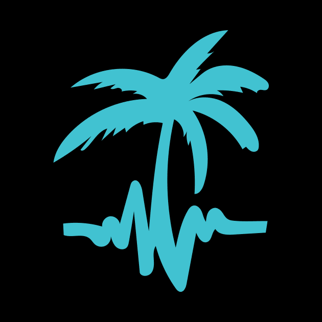 Palms and Wavs Logo Tee - Big Teal by jhonithevoice