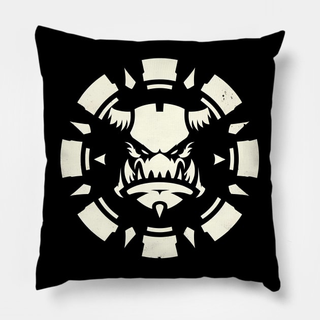 Ork Icon Pillow by TaevasDesign