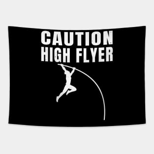 Pole Vault Caution High Flyer Athlete Gift Tapestry