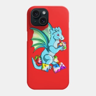 Cute baby dragon playing with dnd dice Phone Case