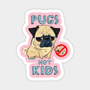 Pugs, not kids Magnet