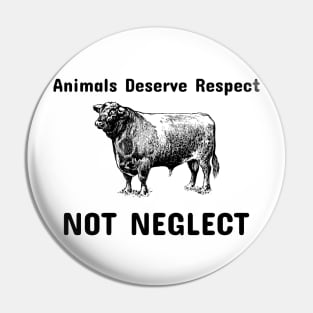 Animals Deserve Respect Not Neglect- Animal Abuse Pin