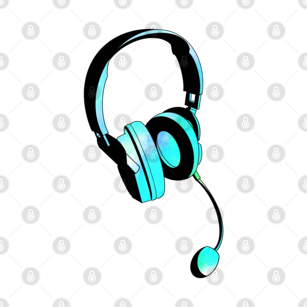 Gamer headset aqua by Gavlart