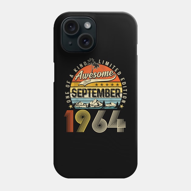 Awesome Since September 1964 Vintage 59th Birthday Phone Case by Mhoon 