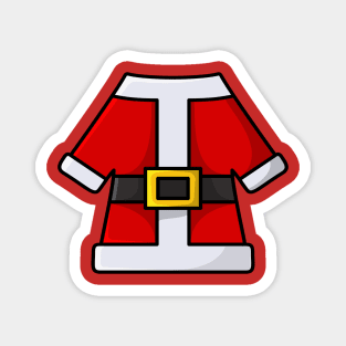 Santa Claus coat with buttons and belt vector icon illustration. Magnet