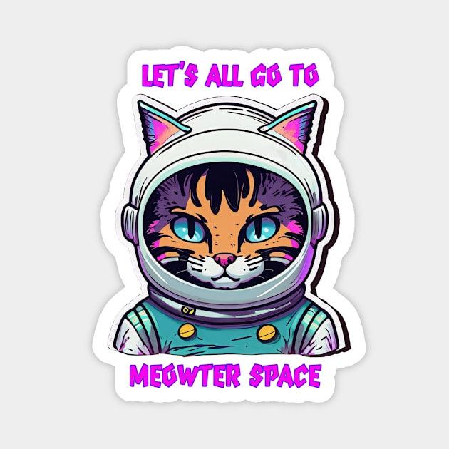 Space Cat Magnet by ElectricGuppyDesign