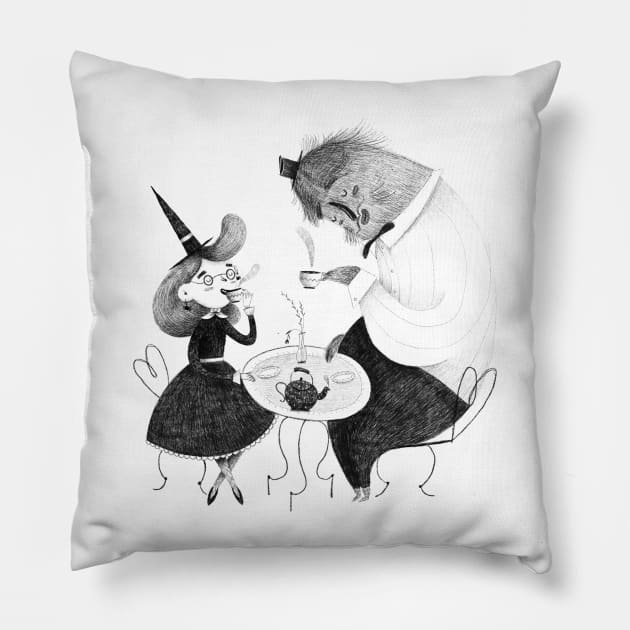 Tea Party! Pillow by Gummy Illustrations