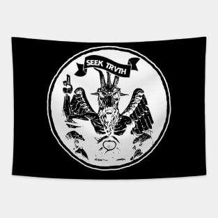 Baphomet Seek Truth White Tapestry