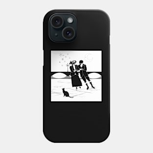 cat skaters monochrome Phone Case