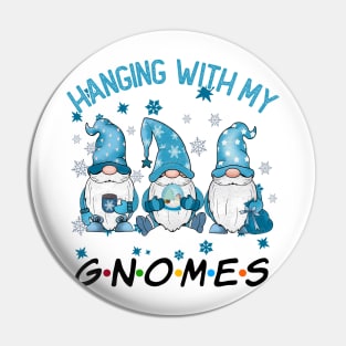 Funny Christmas Gnome Hanging With My Gnomies Family Pajamas Pin