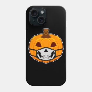 Pumpkin Halloween with skull mask Phone Case