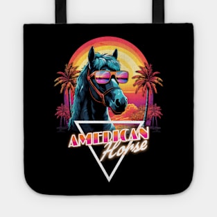 Retro Wave American Horse Vibes Tote