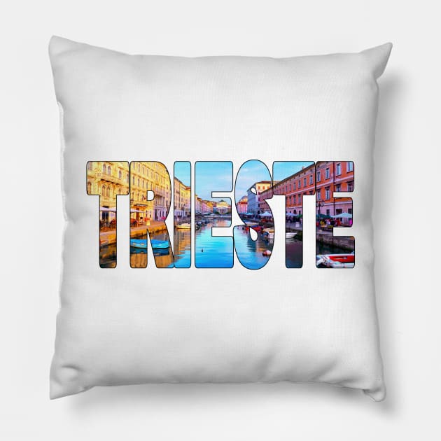 TRIESTE -  Italy Grand Canal Sunset Pillow by TouristMerch