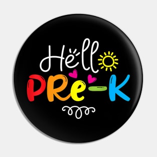 Hello Pre-K Back To School Teacher Student Pin