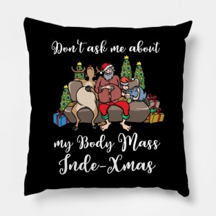 Foodie Gifts Food Coma Funny Christmas Pun Santa Claus Pillow