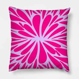 Retro abstract floral burst - magenta and violet Pillow