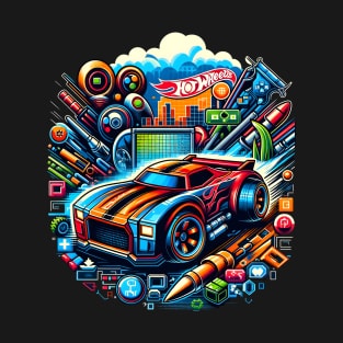 Gaming Pixel Hot Wheels T-Shirt