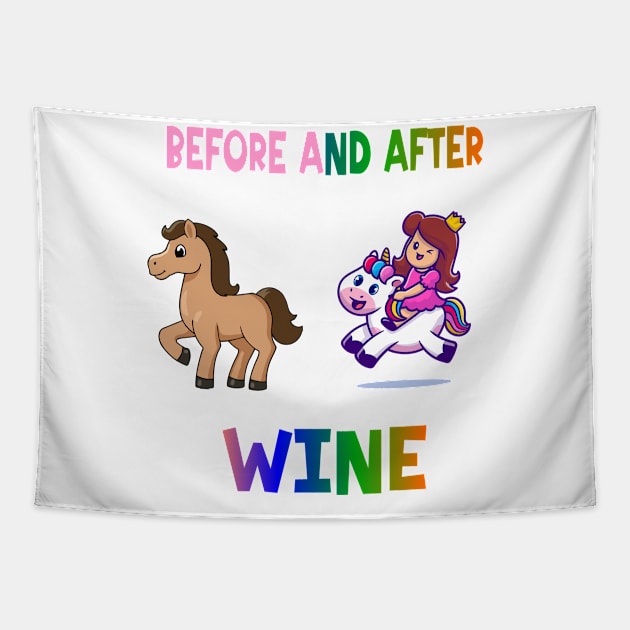 Before and after wine Tapestry by A Zee Marketing
