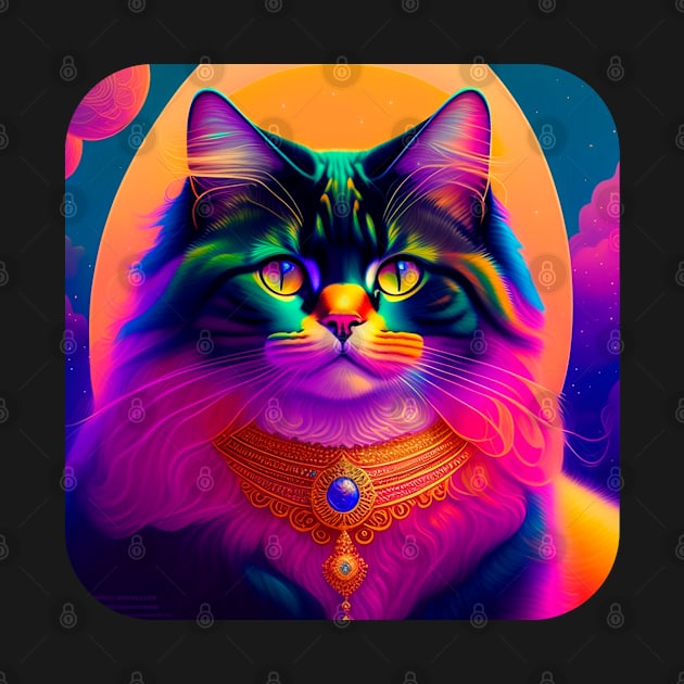 Galaxy Cat Coloful by igzine