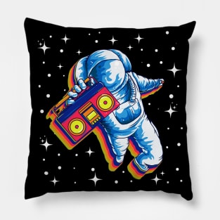 Space Astronaut Boom Box Radio Retro Pillow