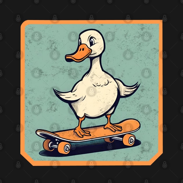 Goose on skateboard Goose Skater by Ilustradamus