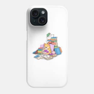 Corgi and cats read books Phone Case