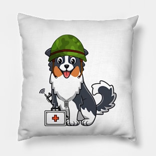 First aid military collie dog Pillow