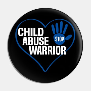 Child Abuse Awareness Warrior Blue Heart Pin