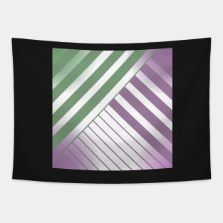 Green, Pink and White Stripes Tapestry