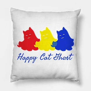 Cute Happy Cat Ghost Pillow