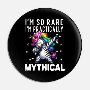 Rare Disease Awareness - I'm So Rare I'm Practically Mythical-Zebra Ribbon - Ehlers-Danlos Syndrome Tee for Rare Disease Warrior Gift Pin