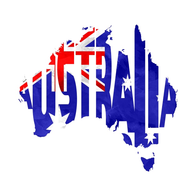 Australia Typo Map by inspirowl