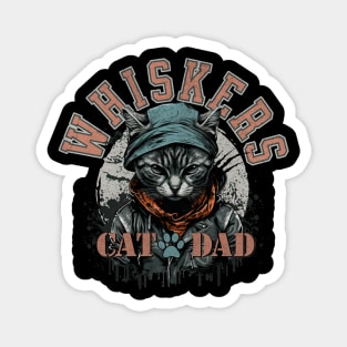 Grunge Cat Dad Magnet