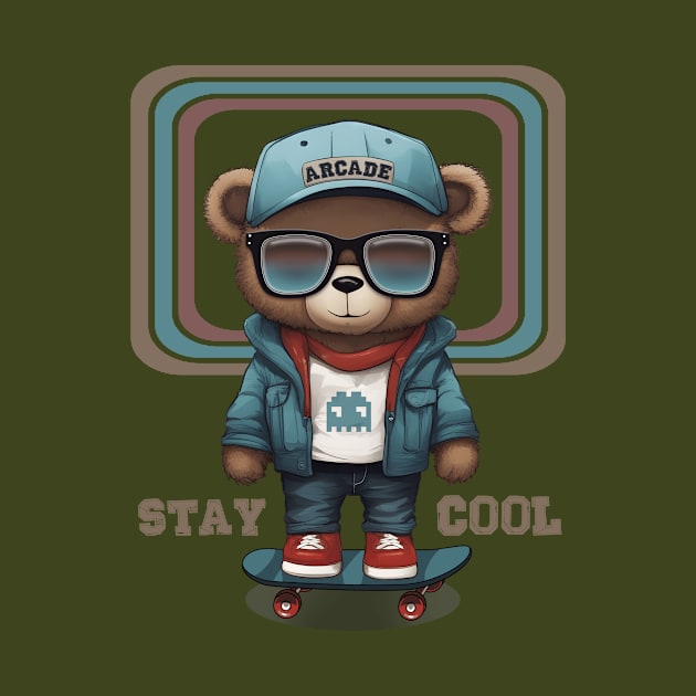 skater teddy bear (stay cool) by hayr pictures