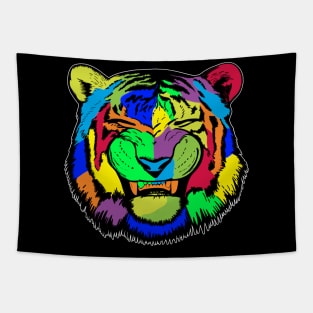 Smiling Psychedelic Tiger Tapestry