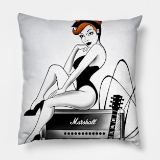 Girl with a guitar Pillow