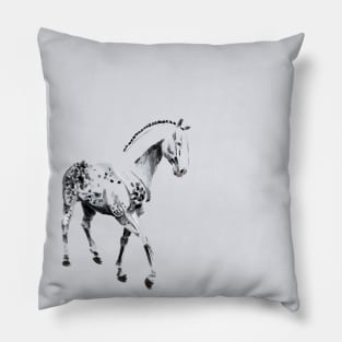 gray horse Pillow