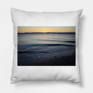 Sunset on the Beach in Puget Sound Pillow