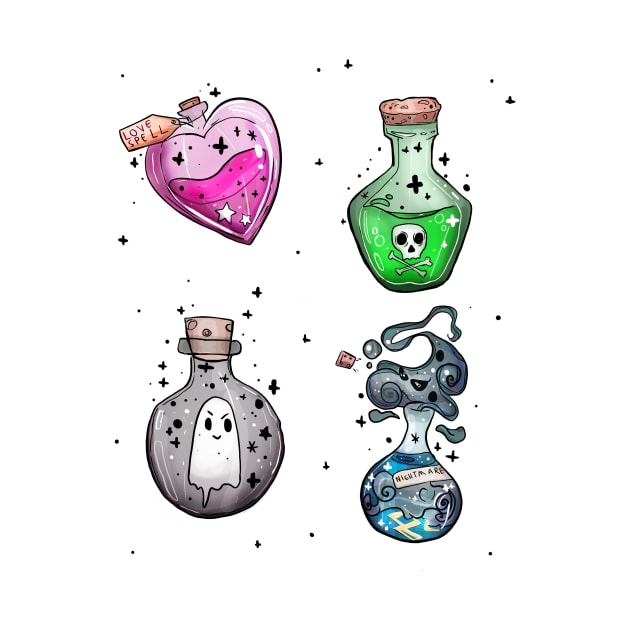 Enchanted Potion Bottles by Artlovelight