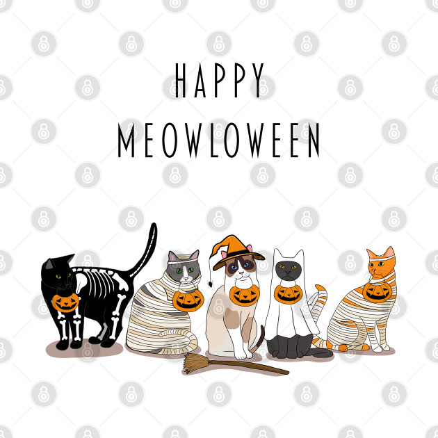 Happy Meowloween Cats - Halloween - Phone Case