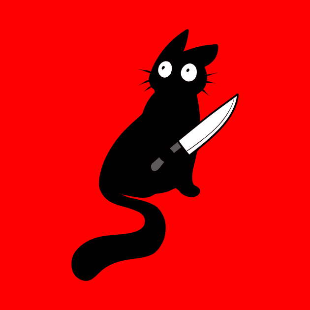 Vaguely threatening cat with a knife. by TheMightyQ