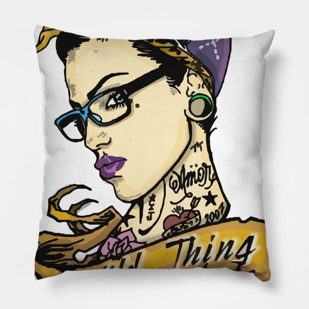 Bad Girl Pillow by AmurArt