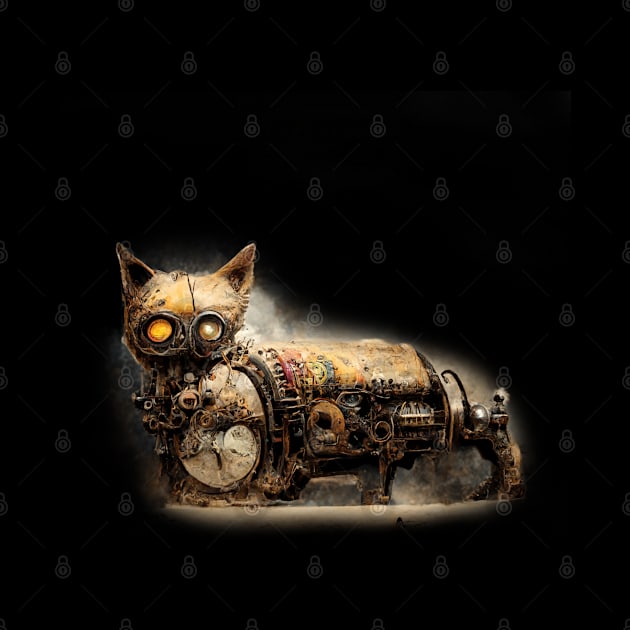 Dieselpunk cat artwork, steampunk cat artwork by maxdax