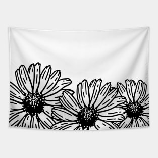 Pocket Full of Daisies (B&W) Tapestry