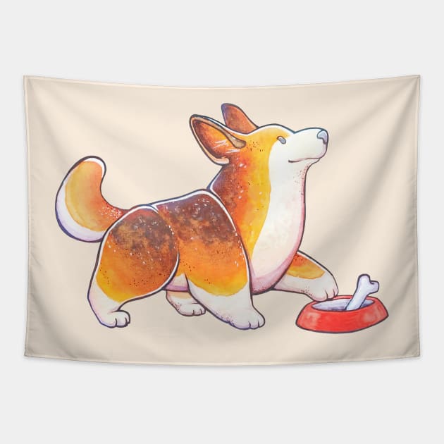 The watercolor dog Tapestry by LilianaTikage