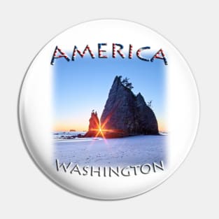 America - Washington - Rialto Beach sunset Pin